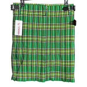 NWT Tartanista Scottish Design Green Multicolored Irish Plaid Tartan Kilt SZ 38
